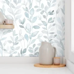 Grey Floral Wallpaper Peel and Stick Wallpaper Removable Pvc/Vinyl Self Adhesive 17.7''x118''in(45cmx300cm) / 45x300cm for Home Decor Bedroom Living Room