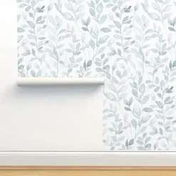 Grey Floral Wallpaper Peel and Stick Wallpaper Removable Pvc/Vinyl Self Adhesive 17.7''x118''in(45cmx300cm) / 45x300cm for Home Decor Bedroom Living Room
