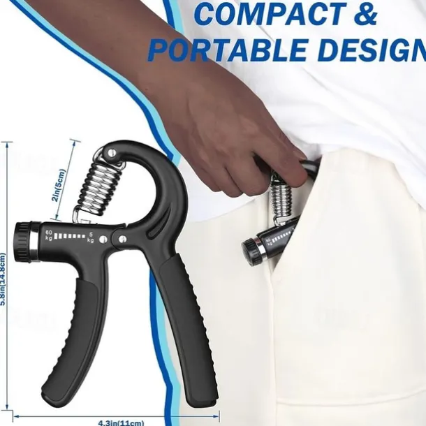 Grip Strength Trainer, Hand Grip Exerciser With Adjustable Resistance 11-132 Lbs (5-60kg), Forearm Strengthener, Hand Exerciser For Muscle Building And Injury Recovery