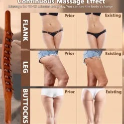 Guasha Wood Stick Massage Tool,20 Beads Wood Massage Roller Stick,Lymphatic Drainage Massager for Body Shaping,Gua Sha Tools for Back Leg