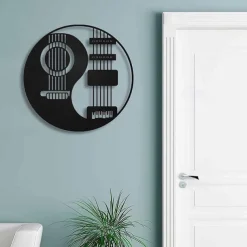 Guitar Music Metal Wall Decor Tree of Life Metal Wall Art Bird Ornament Home Bedroom Living Room Window Decoration