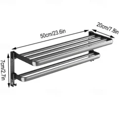 Gun Ash Bathroom Towel Rack Black Bathroom Storage Rack Toilet Bathroom Hardware Pendant Set Non Perforated Towel Rack