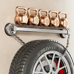 Gunmetal Carbon Steel Towel Rack, Suction Cup Wall-Mounted, No-Drill Bathroom Storage Shelf with Single Bar for Towels and Bath Accessories