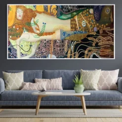 Gustav Klimt Water Serpents Oil painting hand-painted Gustav Klimt oil painting Gustav Klimt painting woman vintage art decor painting