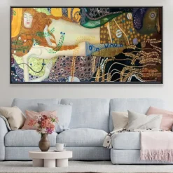 Gustav Klimt Water Serpents Oil painting hand-painted Gustav Klimt oil painting Gustav Klimt painting woman vintage art decor painting