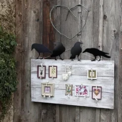 Halloween Acrylic Black Crow Scuplture Ornament Creative Photo Frame Raven Bird Statue Figurine Wall Display Decoration