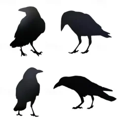 Halloween Acrylic Black Crow Scuplture Ornament Creative Photo Frame Raven Bird Statue Figurine Wall Display Decoration