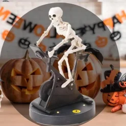 Halloween Animatronics Skeleton,Animatronic Skeleton Riding Bicycle Halloween Decoration,Funny Animatronic Skeleton On Spin Bike,Skeleton Man Holiday Themed Figurines,Skeleton Halloween Decor