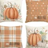 Halloween Autumn Harvest Double Side Pillow Cover 4PC Soft Decorative Square Cushion Case Pillowcase for Bedroom Livingroom Sofa Couch Chair Pumpkin