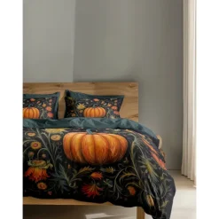Halloween Autumn Pumpkin Duvet Cover Set - Includes Duvet Cover and Pillowcases - Festive and Cozy Design - Soft and Comfortable Fabric - Perfect for Halloween and Fall Home Decor