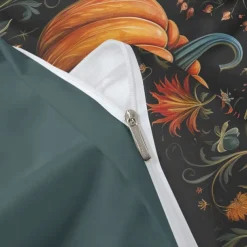 Halloween Autumn Pumpkin Duvet Cover Set - Includes Duvet Cover and Pillowcases - Festive and Cozy Design - Soft and Comfortable Fabric - Perfect for Halloween and Fall Home Decor