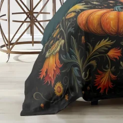 Halloween Autumn Pumpkin Duvet Cover Set - Includes Duvet Cover and Pillowcases - Festive and Cozy Design - Soft and Comfortable Fabric - Perfect for Halloween and Fall Home Decor