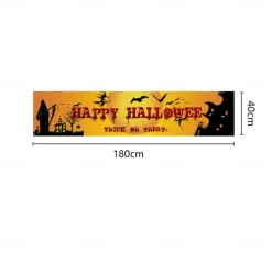 Halloween Banner Decoration Outdoor Banner Hanging Banner Front Door Porch Courtyard Sign Indoor Home Wall Decoration Halloween Party Welcome Sign