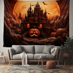Halloween Bat Hanging Tapestry Wall Art Large Tapestry Mural Decor Photograph Backdrop Blanket Curtain Home Bedroom Living Room Decoration Halloween Decorations