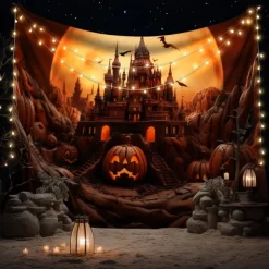 Halloween Bat Hanging Tapestry Wall Art Large Tapestry Mural Decor Photograph Backdrop Blanket Curtain Home Bedroom Living Room Decoration Halloween Decorations