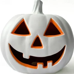 Halloween Black and White Pumpkin Lantern Automatic Switch LED Garden Paradise Glowing Creative Atmospheric Ornament