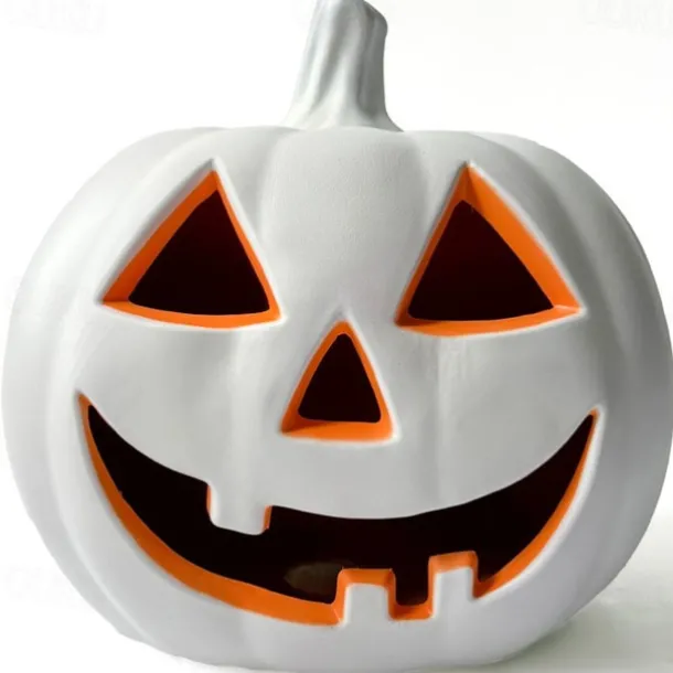 Halloween Black and White Pumpkin Lantern Automatic Switch LED Garden Paradise Glowing Creative Atmospheric Ornament
