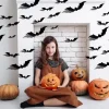 Halloween Black Bat PVC 3D Wall Halloween Bat Sticker Wall Decoration Scene Layout Horror Sticker Halloween Party Decoration Indoor and Outdoor Home Window Decoration Party Supplies
