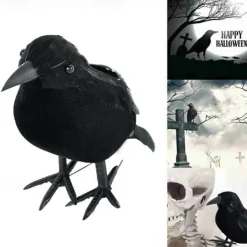 Halloween black crow props simulation flocking crow party supplies ornament decoration