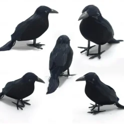 Halloween black crow props simulation flocking crow party supplies ornament decoration