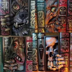 Halloween Bookshelf Horror Mask Monster Resin Craft Decoration Monster Statue Ornaments