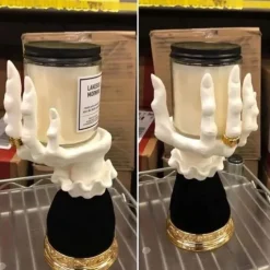Halloween Candle Holder Witch Hand, Witch Hand Candle Holder Halloween Palm Candle Holder,Resin Witch Hand Candlestick Halloween Home Party Decorative,Haunted House Decor