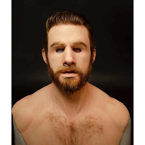 Halloween Christmas Mask Headgear, Fierce Black Haired Old Man Mask Simulation Character Mask Masquerade Play Props Funky Cosplay Accessory