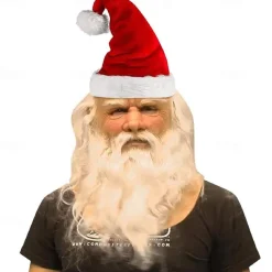 Halloween Christmas Mask Headgear, Fierce Black Haired Old Man Mask Simulation Character Mask Masquerade Play Props Funky Cosplay Accessory