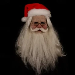 Halloween Christmas Mask Headgear, Fierce Black Haired Old Man Mask Simulation Character Mask Masquerade Play Props Funky Cosplay Accessory