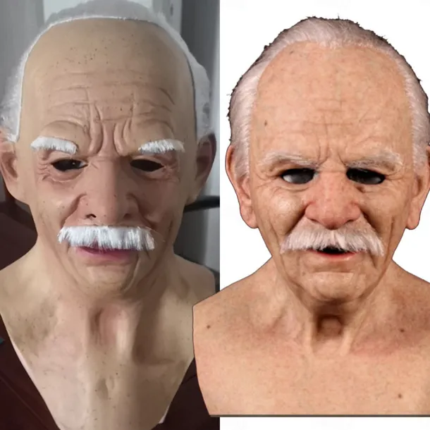 Halloween Christmas Mask Headgear, Fierce Black Haired Old Man Mask Simulation Character Mask Masquerade Play Props Funky Cosplay Accessory