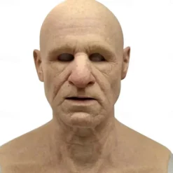 Halloween Christmas Mask Headgear, Fierce Black Haired Old Man Mask Simulation Character Mask Masquerade Play Props Funky Cosplay Accessory