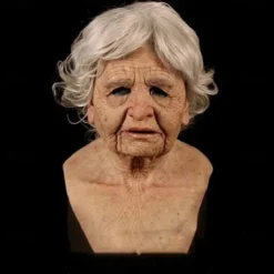 Halloween Christmas Mask Headgear, Fierce Black Haired Old Man Mask Simulation Character Mask Masquerade Play Props Funky Cosplay Accessory