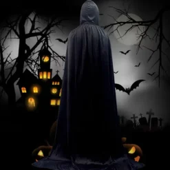Halloween Cloak Witchcraft Robe Cape for Kids Cape Velvet Hooded Cosplay Party Cloak Wizard Robe Cloak
