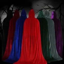 Halloween Cloak Witchcraft Robe Cape for Kids Cape Velvet Hooded Cosplay Party Cloak Wizard Robe Cloak