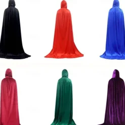 Halloween Cloak Witchcraft Robe Cape for Kids Cape Velvet Hooded Cosplay Party Cloak Wizard Robe Cloak