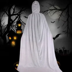 Halloween Cloak Witchcraft Robe Cape for Kids Cape Velvet Hooded Cosplay Party Cloak Wizard Robe Cloak