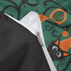 Halloween Collection Duvet Cover Set 3 Piece Set Jack O Lantern Pumpkin Super Soft Skin-friendly Long-lasting