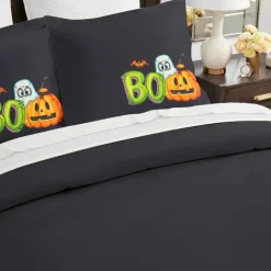 Halloween Collection Duvet Cover Set Jack O Lantern Pumpkin 3 Piece Set Super Soft Skin-friendly Long-lasting