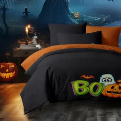 Halloween Collection Duvet Cover Set Jack O Lantern Pumpkin 3 Piece Set Super Soft Skin-friendly Long-lasting