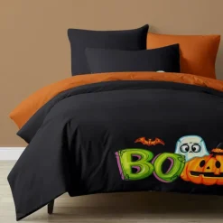 Halloween Collection Duvet Cover Set Jack O Lantern Pumpkin 3 Piece Set Super Soft Skin-friendly Long-lasting