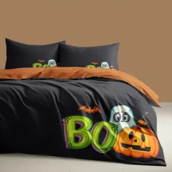 Halloween Collection Duvet Cover Set Jack O Lantern Pumpkin 3 Piece Set Super Soft Skin-friendly Long-lasting