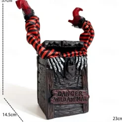 Halloween Creative Decorative Box with Pumpkin Witch, Skeleton Frame, White Ghost, and Motion-Activated Toy