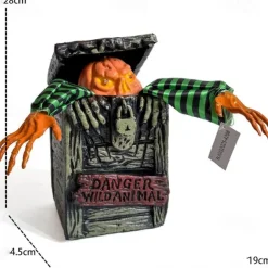 Halloween Creative Decorative Box with Pumpkin Witch, Skeleton Frame, White Ghost, and Motion-Activated Toy