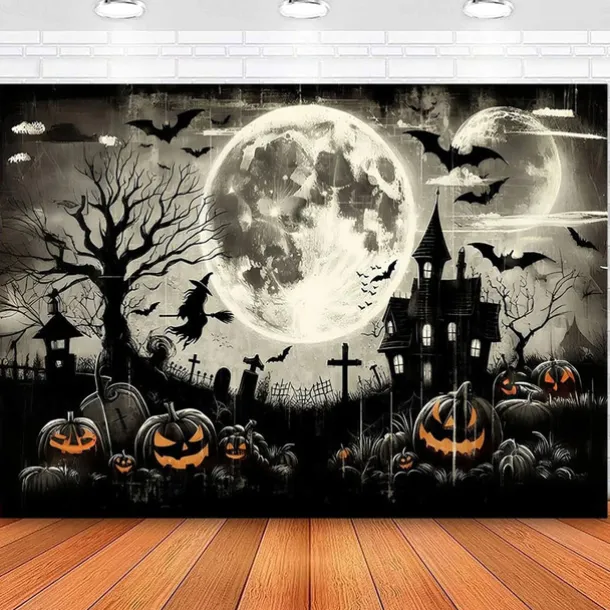 Halloween Creepy Forest Hanging Tapestry Wall Art Large Tapestry Mural Decor Photograph Backdrop Blanket Curtain Home Bedroom Living Room Decoration Glommy Ghost Graveyard