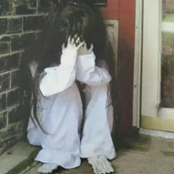 Halloween Creepy Ghost Doll,Trembling Crying Ghost Doll with Voice Control Halloween Prop for Halloween Party Decorations