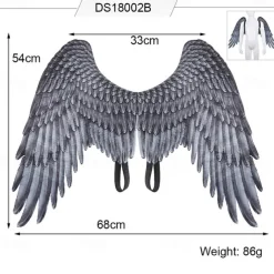 Halloween 3D Angel Wings Mardi Gras Theme Party Cosplay Wings For Kids Adult Big Black Wings Devil Costume