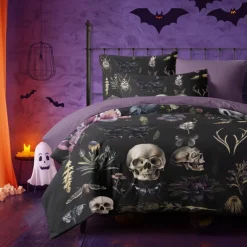 Halloween Dark Style Duvet Cover Set - Eerie and Mysterious Design - Includes Duvet Cover and Pillowcases - Soft and Durable Fabric