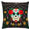 Halloween Day of Dead Decorative Toss Pillows Cover 1PC Soft Square Cushion Case Pillowcase for Bedroom Livingroom Sofa Couch Chair