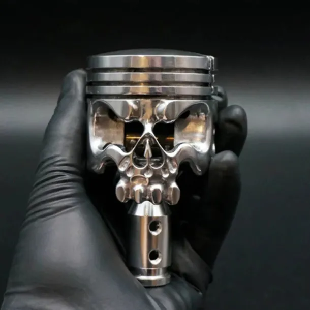 Halloween Decor Metal Skull Shape Stainless Steel Molding Car Gear Shift Knob Cover, Automatic Manual Transmission Shift Knob Selector Fits Most Automatic Vehicles