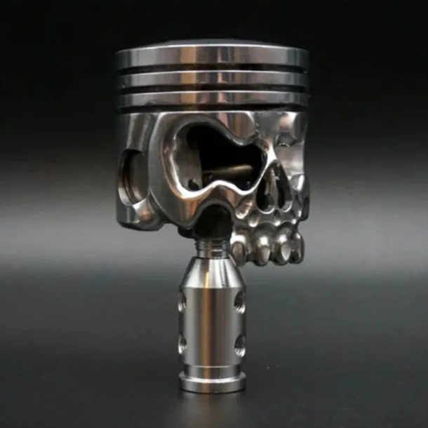 Halloween Decor Metal Skull Shape Stainless Steel Molding Car Gear Shift Knob Cover, Automatic Manual Transmission Shift Knob Selector Fits Most Automatic Vehicles